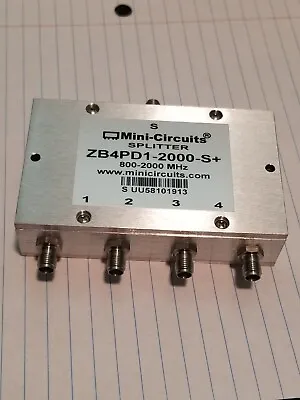 Mini-Circuits 4 Port DC Pass Power Splitter 800-2000 MHz 50 Ohm • $14.95