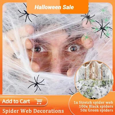 Halloween Web Giant Fake Spider Web Stretchable Cobweb For Bar Party Decoration • £6.93