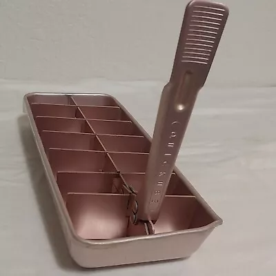 Vintage Pink Aluminum Ice Cube Tray Frigidaire Refrigerator Freezer Quickube MCM • $12.50