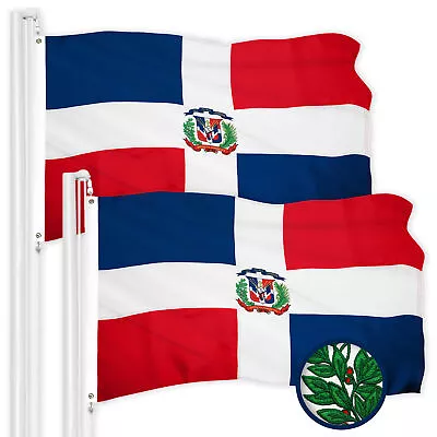G128 2 Pack Dominican Republic Flag 3x5 Ft ToughWeave Embroidered 300D Polyester • $44.99