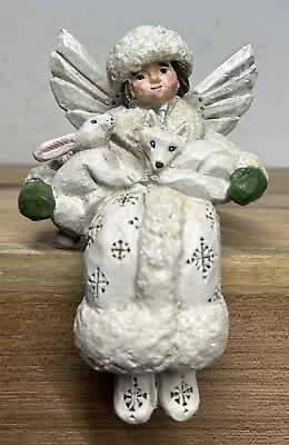 Pam Schifferl Winter White Angel/Rabbit/Fox Shelf Sitter Midwest Of Cannon Falls • $4