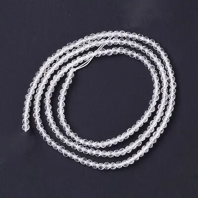 1 Strand Faceted Round Glass Beads - 2mm - Clear / White - 182~201pcs - P001136 • £3.69