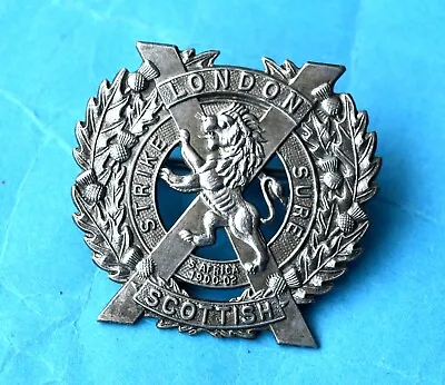 London And Scottish Battalion Cap Badge With Rear Pin Fixing (d). • £9.99