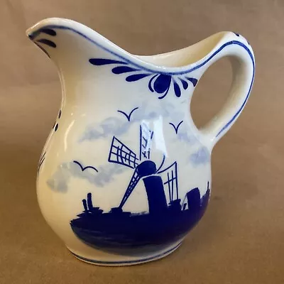 Vintage Delft Blue Handpainted Blue & White 3 3/4  Pitcher • $6.99