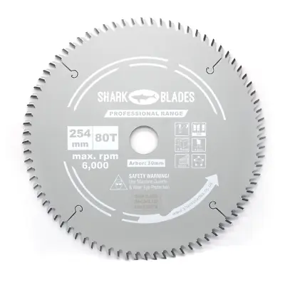 Shark Blades Circular Saw Blade 254mm X 80T Pro Grade Mitre Saw Table Saw Blade • £34.95