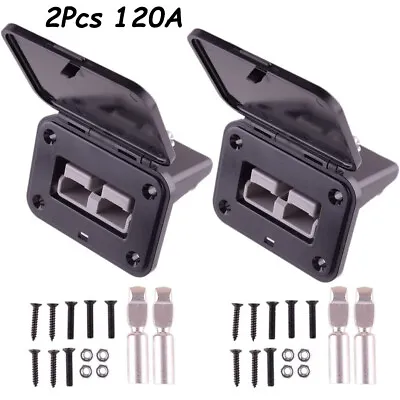 2X 120A Battery Quick Connect Disconnect Cable Plug Winch Terminal Connector Kit • $19.31