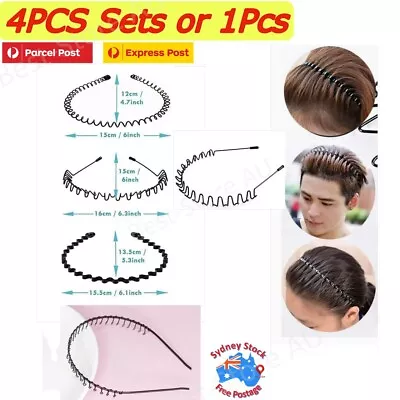 Headband Hair Band Unisex Fashion Men Women Girls Sports Metal Wave Hoop Beauty • $5.98