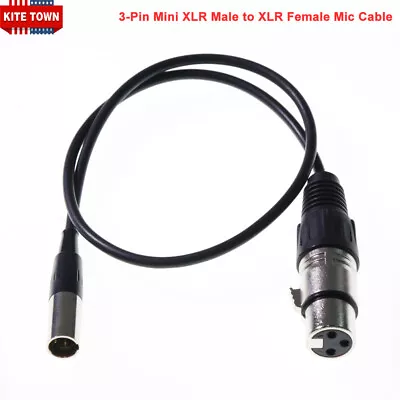 3-Pin Mini XLR Male To XLR Female Lavalier Microphone Cable • $10.44