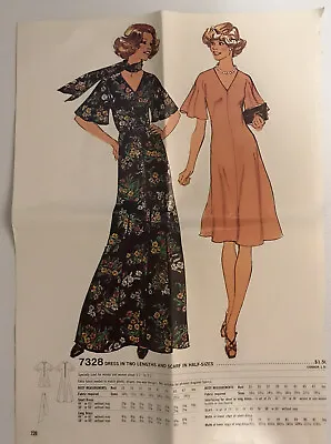 Simplicity 7328 Vintage 70s Sewing Pattern Plus Size Maxi Dress Bust: 45  - 47  • $12.99