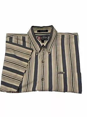 Vintage Chaps Ralph Lauren Shirt Mens LARGE SS Button Down Striped Retro 90s • $14