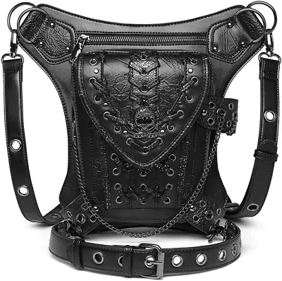 Steampunk Leather Gothic Waist Bag Versatile Crossbody Shoulder Messenger Hip Po • $45.59