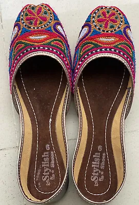Multicolor Khussa Shoes For Women US Size 8 Handmade Embroidered Khussa Shoes • $19.99