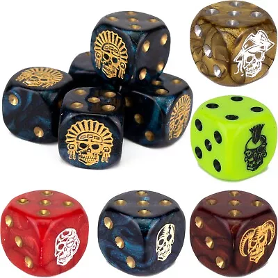 Perudo Dice Set  SKULLS  (Select Colour) / Liar's Dice Pirate Dice Dudo Skull • £6.99