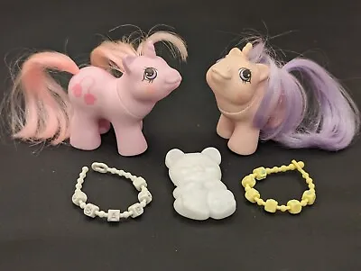 ~*my Little Pony (1987) Nibbles & Dibbles Newborn Twins Accessories By Hasbro*~ • £22.50