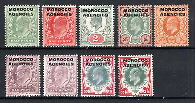 Morocco Agencies 1907-13 GB Opt Values To 1s + Shades SG 31-37 MLH/MH • $67.23