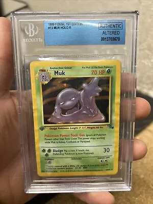 $24.99 • Buy 1999 Pokemon 1st Edition Fossil Muk Holo #13/62 BGS Authentic Altered PSA CGC