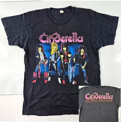 Vintage CINDERELLA Shirt Night Songs World Tour 1986 Shirt For Fans • $19.99