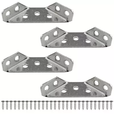 4PCS Trapezoidal Corner Bracket Stainless Steel Corner Bracket Silver Multipu... • $13.95