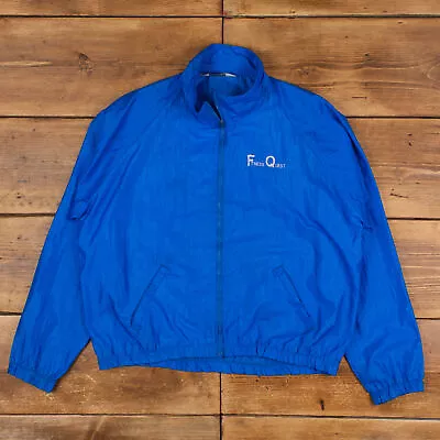 Vintage Augusta Windbreaker Jacket L 80s Track USA Made Blue Zip • £29.69