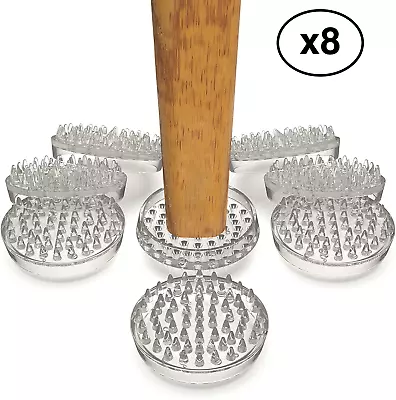 £8.45 • Buy Furniture Castor Cups X8 Large Clear Floor Carpet Protector Sofa Chair Rubber UK
