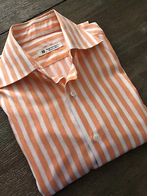 Domenico Vacca  Camicia A Mano  The Doble Button Collar Salmon Shirt $ 99 • $89