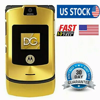Unlocked Motorola RAZR V3i Dolce Gabbana Gold GSM Flip Bluetooth Mobile Phone • $43.99