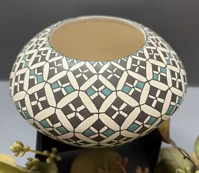 Mata Ortiz Pottery Juana Ledezma Geometric Bowl Olla Pot Paquime Mexican Art • $90