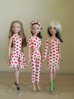 Set Of 3 Red Dot Outfits For 16  Ellowyne Wilde Robert Tonner Handmade By JEC • $35