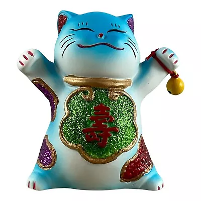 2.5   Blue Standing Lucky Cat - Maneki Neko • $19.99