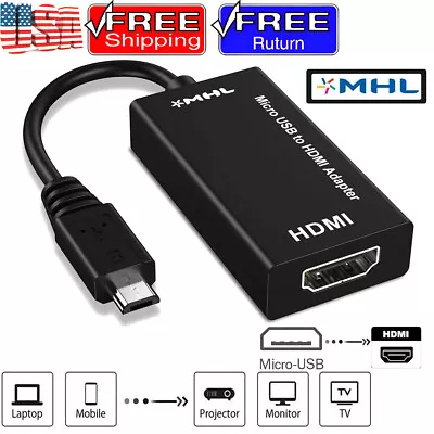 MHL Micro USB To HDMI Adapter Converter Cable For Android Phone Smartphone HDTV • $6.99