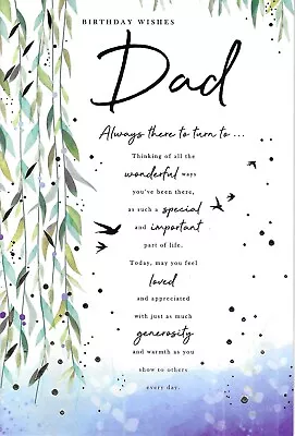 Dad Birthday Greeting Card 9 X6  Traditional Nice Long Verse • £3.19