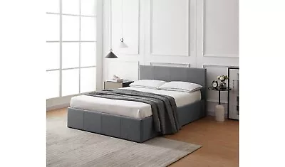 Habitat Heathdon Double Ottoman Fabric Bed Frame - Grey • £215.99