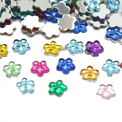 1000 Mixed Color Acrylic FlatBack Mini Flower 4mm Rhinestones Gems Nail Art Tips • £3.04