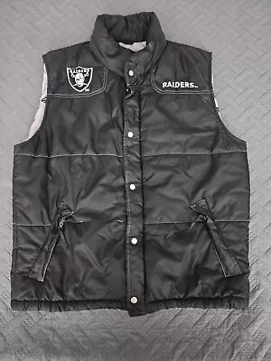 Rare Vintage Mens Lg Nfl Gameday Oakland Raiders Puffy Vest • $89.99