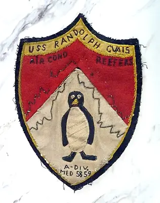 LARGE 7½  USS RANDOLPH CVA-15 Viet Nam Theater Made Patch 1958-59 • $110.05