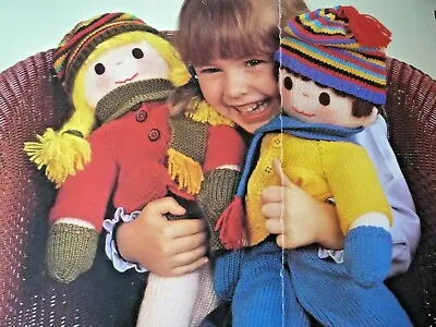 £3.99 • Buy Jean Greenhowe Knitting Pattern Twin Boy & Girl Dolls & Removable Clothes Outfit
