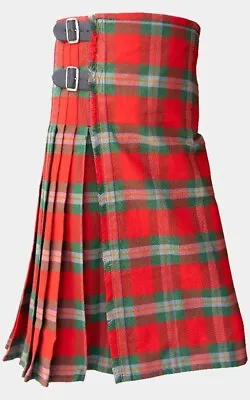 Maclean Of Lochbuie Red Muted Tartan Kilt Men's Tartan Handmade Kilt 8 Yard • £99