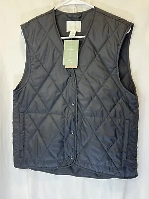 H&M Small Men’s Quilted Black Vest Gilet NWT $32 Polyester Lined Lightweight • $22.05