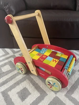£20 • Buy Janod - Tatoo Abc Buggy Wooden Walker For Children - 30 Blocks Multicolor 