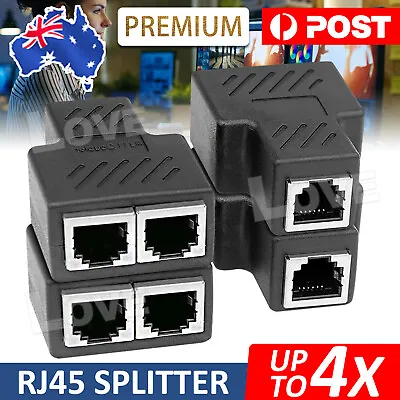 Upto 4Pcs ORJ45 Ethernet LAN Network Y Splitter Double Adapter Cable Connector • $5.45