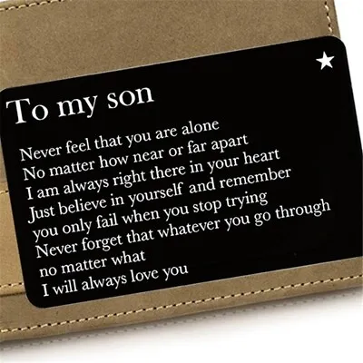 £2.99 • Buy Metal Wallet Card Souvenir Sweet Message Love You Son Birthday Gift Mom Dad