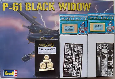1/48 Monogram / Revell P-61 Black Widow With Eduard /True Details / SAC EXTRAS • $54.99