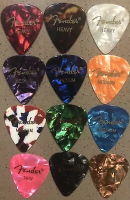 Fender Guitar Picks X 12 - Classic Mixed Pack (.46 .71 & .96mm) • $11.50