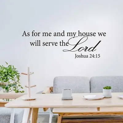 Wall Vinyl Sticker Bible Quote Me My House Serve The LORD Joshua 24:15 Decor Art • £20.26