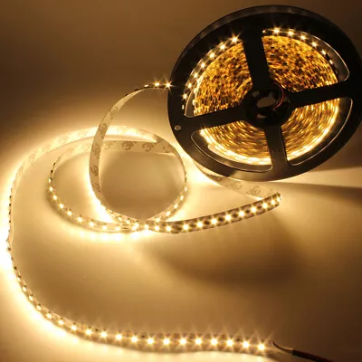 12V 5M Warm White 300 LED 3528 SMD Strip Lights Ribbon Tape Light Non-Waterproof • $8.89