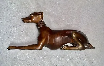 Large 16”  Bronze Greyhound Whippet Dog Statue Sculpture Vintage-Solid 9-1/2 Lbs • $99.99
