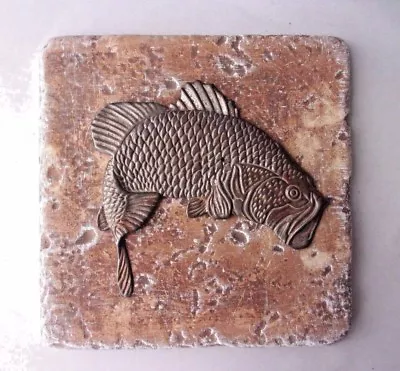 Bass Fish Tile Mold Plaster Cement Travertine Casting Mould  6  X 6  X 1/3  • $16.95