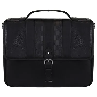 Ted Baker Wayvees Mens Black Satchel Lap Top Bag Shoulder Strap 266574 • £54.99