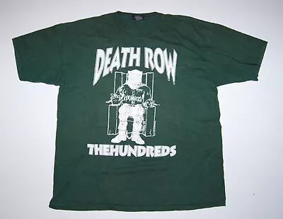 The Hundreds - Mens XL Green 'Death Row' E-Chair Skate Los Angeles T-Shirt R217 • £10