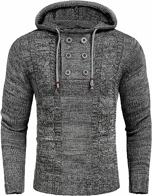 COOFANDY Men's Knitted Hoodies Pullover Casual Long Sleeve Turtleneck Sweaters • $97.98